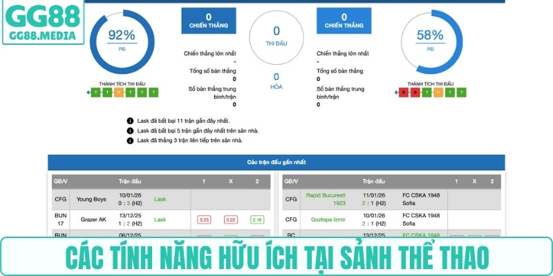 Các tính năng hữu ích tại sảnh thể thao