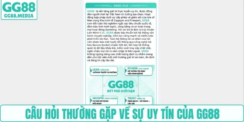 Câu hỏi thường gặp về sự uy tín của GG88