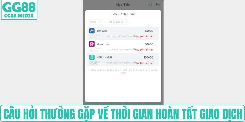Câu hỏi thường gặp về thời gian hoàn tất giao dịch