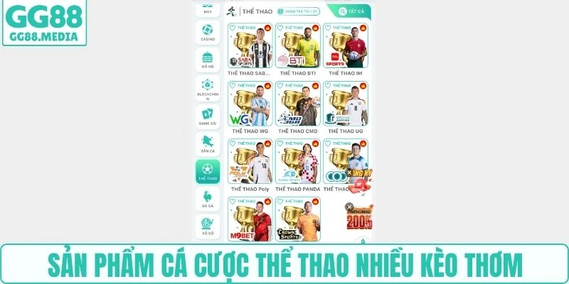 Sản phẩm cá cược thể thao nhiều kèo thơm