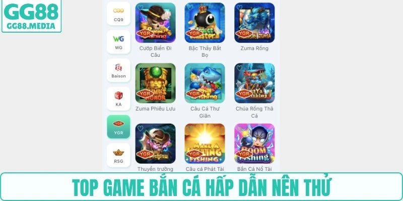 Top game bắn cá hấp dẫn nên thử